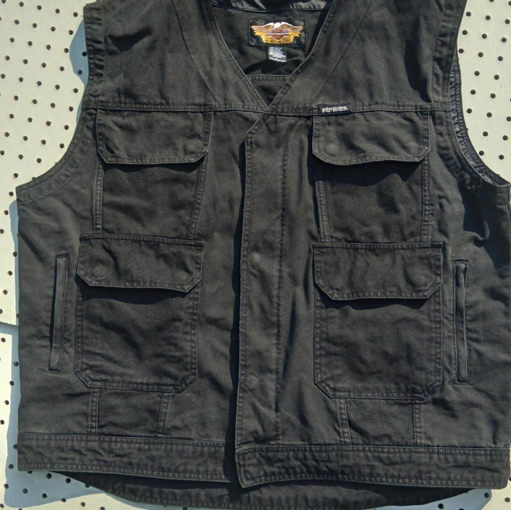 Harley Davidson denim Vest Size Large
